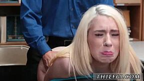 Hot teen squirts in wild boss fuck.