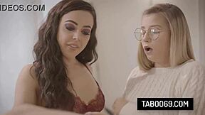 Playful teens Carolina Sweets and Whitney Wright share a lucky friend's cock.