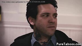 sexy tattooed young babe getting anally ruined by older man in taboo encounter