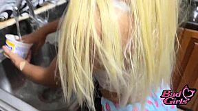 Latina bubble butt bounces on pervert uncle's cock in kitchen, no one hears us banging