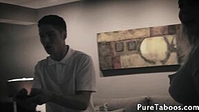 filthy stepsister seduces her teen stepbro with handjob 😏