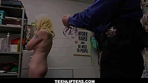 does tiny blonde shoplifter lexi lore make sex deal with guard to avoid cops