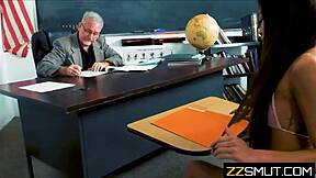 teen girl fucks professor in the class