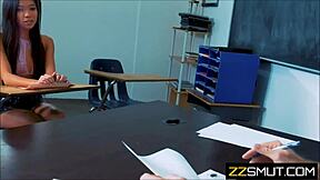teen girl fucks professor in the class