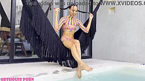 Violeta Grey sucks lollipops and worships feet before fucking