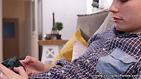 young sex parties: lana roy and nata paradise engage in threeway sex game with licking and riding