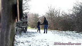 Petite classy beauty rides cock on the floor