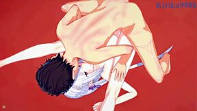 Emilia, Rem, and Subaru Natsuki have intense sex in Re Zero hentai?