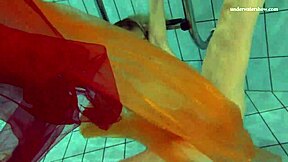 does nastya dare to strip naked and reveal her hot body in the pool?