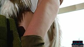 Slim Canadian blonde Hailey Afton shines as Playboy model