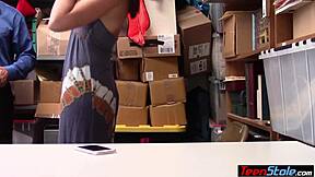 Stunning thief gets caught and analized by officer