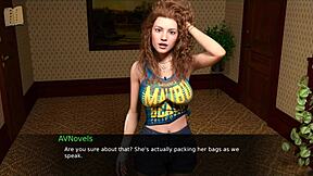 Anime nurse plays game in sexy outfit with big tits