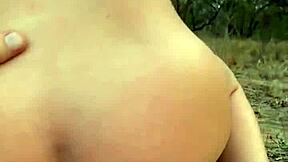 during safari, angel emily bends over for outdoor anal sex, riding and blowjob with small tits bouncing