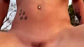 during safari, angel emily bends over for outdoor anal sex, riding and blowjob with small tits bouncing