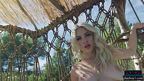 Jazlyn Ray, Curvy Blonde Teen 18+, Poses Boldly with Big Natural Tits for Playboy