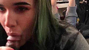 Amateur Alternative Teen Gives Sloppy Blowjob In Pose