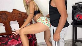 stepsister dancing dembow moves her big ass, i couldn't resist rough fucking with blowjob