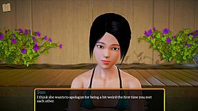 in my new family, the brunette says, 'let's fuck with this big cock in my ass.'