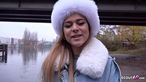 german scout picks up sweet latina tourist bella in berlin