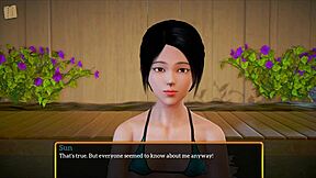 in my new family, the brunette says, 'let's fuck with this big cock in my ass.'