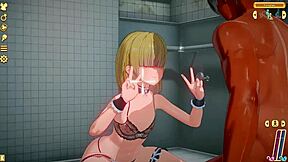 3d hentai blonde brazilian adventures in bathroom with monster cock