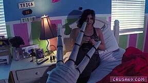 Step daddy's first creampie at Swalloween.