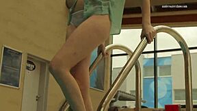 Tiny ass babe Nastya in tight dress