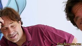 Redhead stepteen in bikini gets rammed doggystyle by monster cock