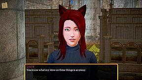 i play game with redhead teen in my new family, showing ass and tits