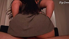 belleza argentina with perfect ass gets very hot in her short dress, leading to hardcore creampie pov