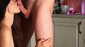 Petite Brunette Craves Sucking Cock and Swallowing! Wow!