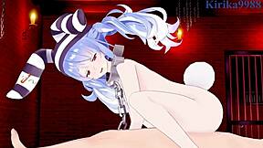 nekomata okayu and usada pekora intense sex - hololive vtuber hentai