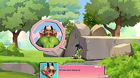 Horny young 18+ female orc face-sits a lucky boy in wild game! 😈