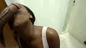 mila mars sex at the gym bathroom, bent over missionary blowjob with her big tits and monster cock, black amateurs fucking hard in the locker room