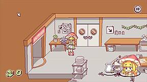 Futanari hentai game customers flash tits for more cumshots in episode 3.