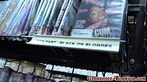 Teen goes wild riding huge black shaft in hardcore action