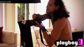 hot babes play with a perverted guy in lesbian photo session