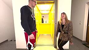amateur italian actress meets fan in elevator for wild roleplay fuck with hot dialogues in italiano