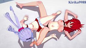 Kanade Am, Chris Yukine, Tsubasa Kazanari in intense lesbian hentai action