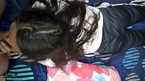 Brunette student rips clothes for anal creampie in class