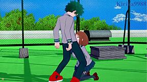 Ochako and Izuku have intense sex in My Hero Academia hentai 😍.