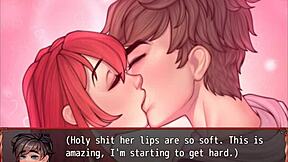 Harem in another world hentai game episode 3 the farmers daughter plays with furry toy in sexy outfit.