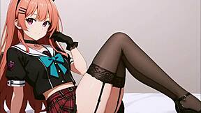 sexy redhead anime girl gets cum in mouth