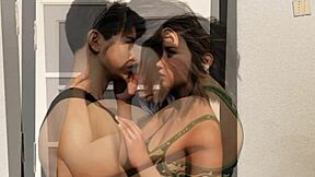 Did you catch the receptionist taking it doggy from the coach?