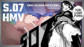 Hmv hentai hardcore edit with machine gun by kira 😈 big tits and monster cocks