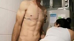 passionate amateur sex in kitchen with big ass sucking 😍