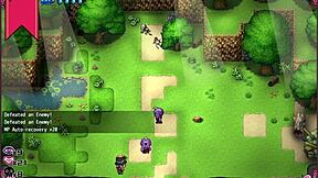 massage chair makes petite witch cry with cum on boobs in hentai game!