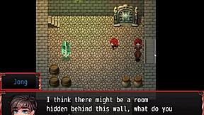 Redhead milf traps him with giant tits in harem hentai game ep 14