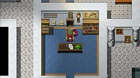 Redhead milf traps him with giant tits in harem hentai game ep 14