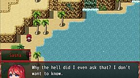 in harem hentai game ep 11, best friend flashes tits to make him cum twice 😈